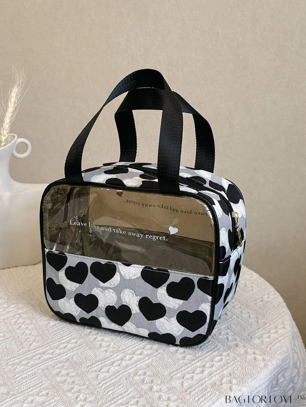 BagForLove - Spacious and Chic Heart Design Travel Cosmetic Bag - Wet/Dry Separation