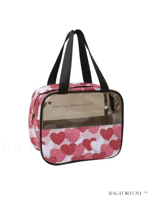 BagForLove - Spacious and Chic Heart Design Travel Cosmetic Bag - Wet/Dry Separation