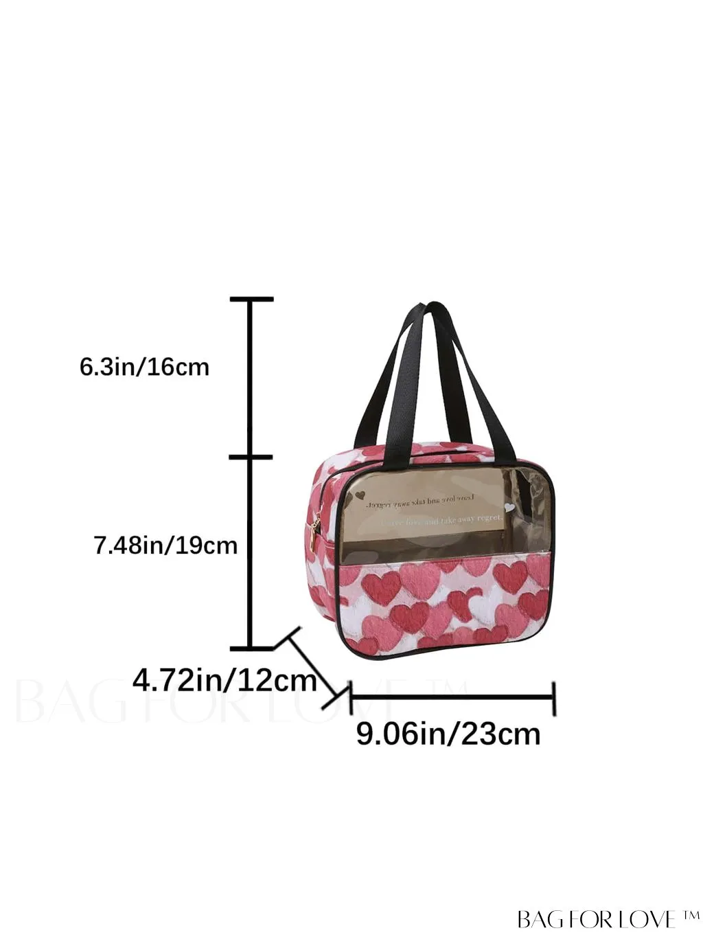 BagForLove - Spacious and Chic Heart Design Travel Cosmetic Bag - Wet/Dry Separation