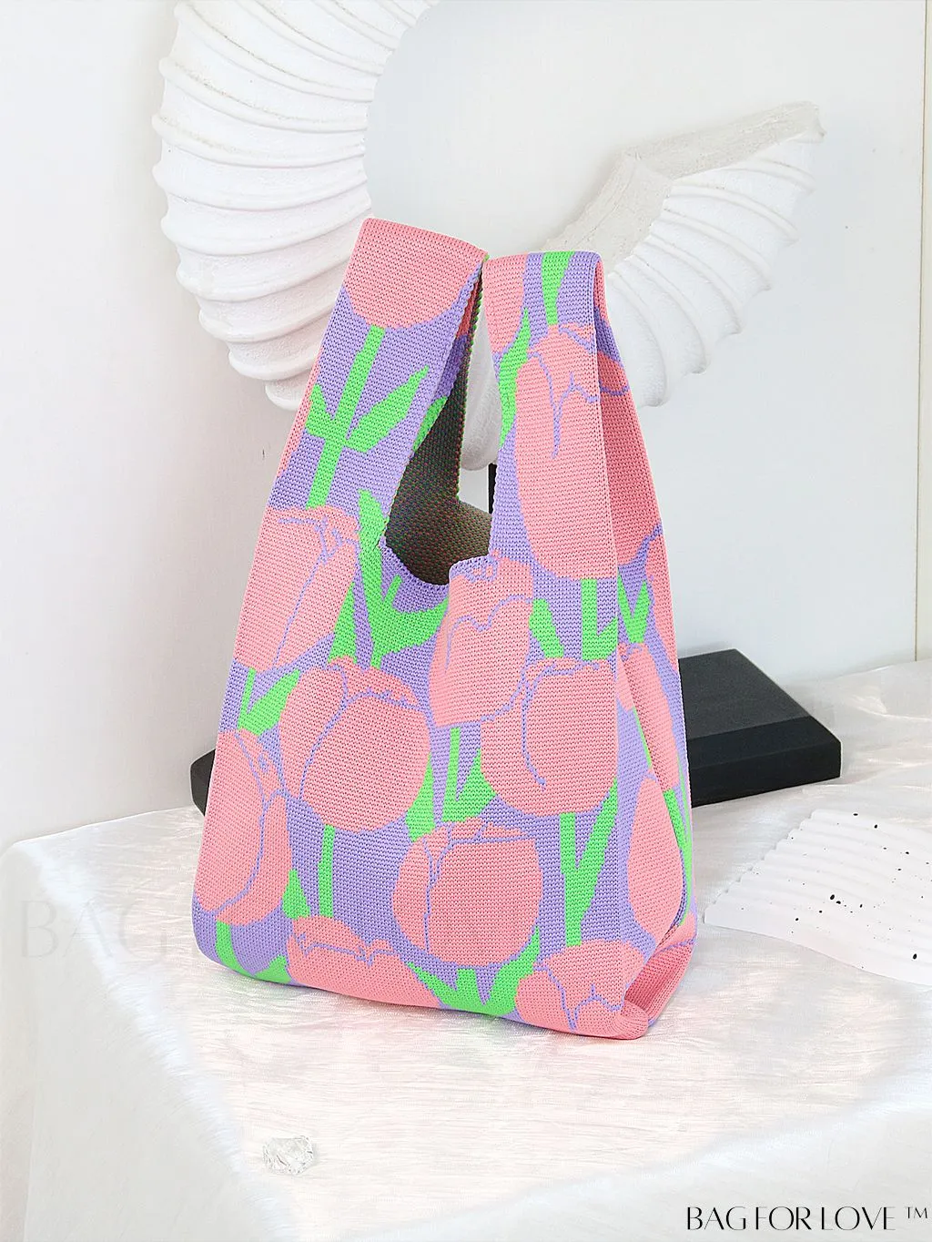 BagForLove - Stylish Tulip Pattern Crochet Bag: Chic Handbag for a Trendy Vacation
