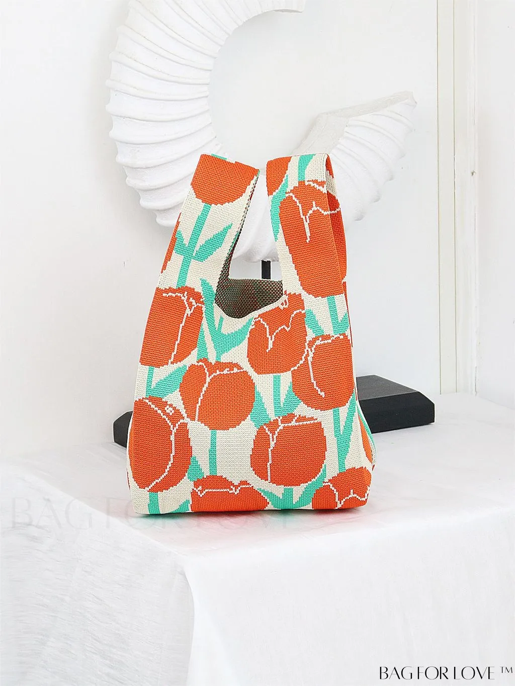 BagForLove - Stylish Tulip Pattern Crochet Bag: Chic Handbag for a Trendy Vacation