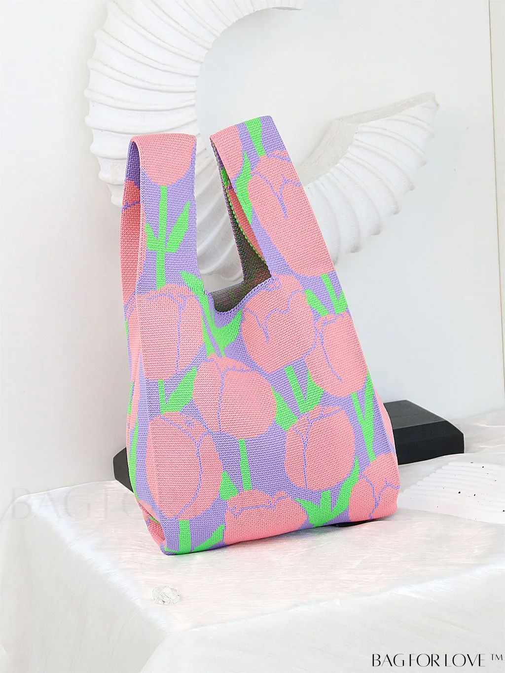 BagForLove - Stylish Tulip Pattern Crochet Bag: Chic Handbag for a Trendy Vacation