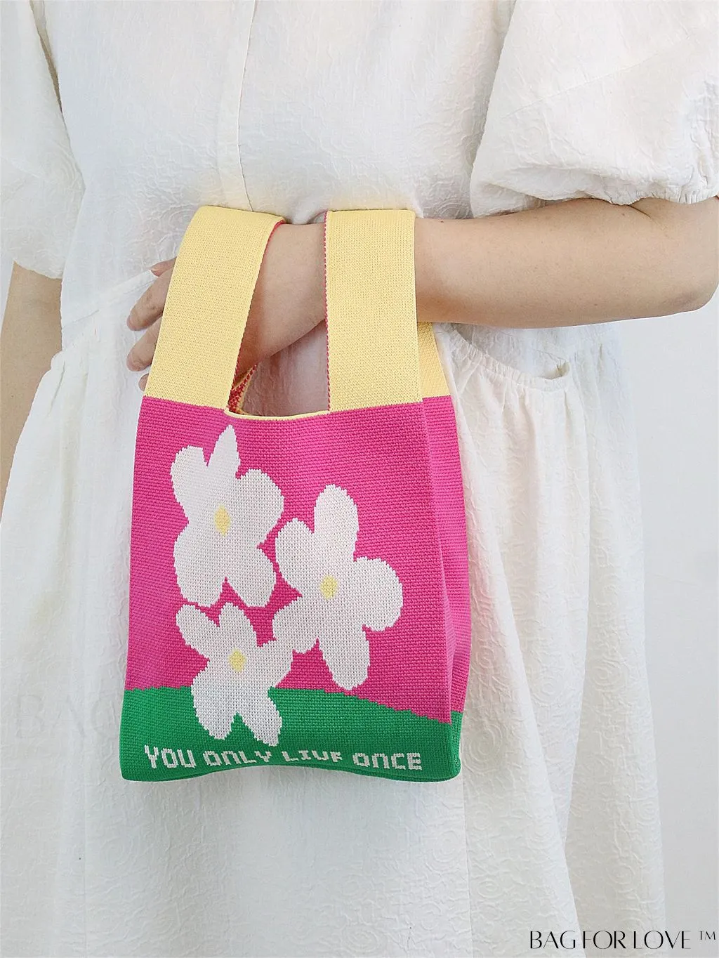 BagForLove - Stylish Tulip Pattern Crochet Bag: Chic Handbag for a Trendy Vacation