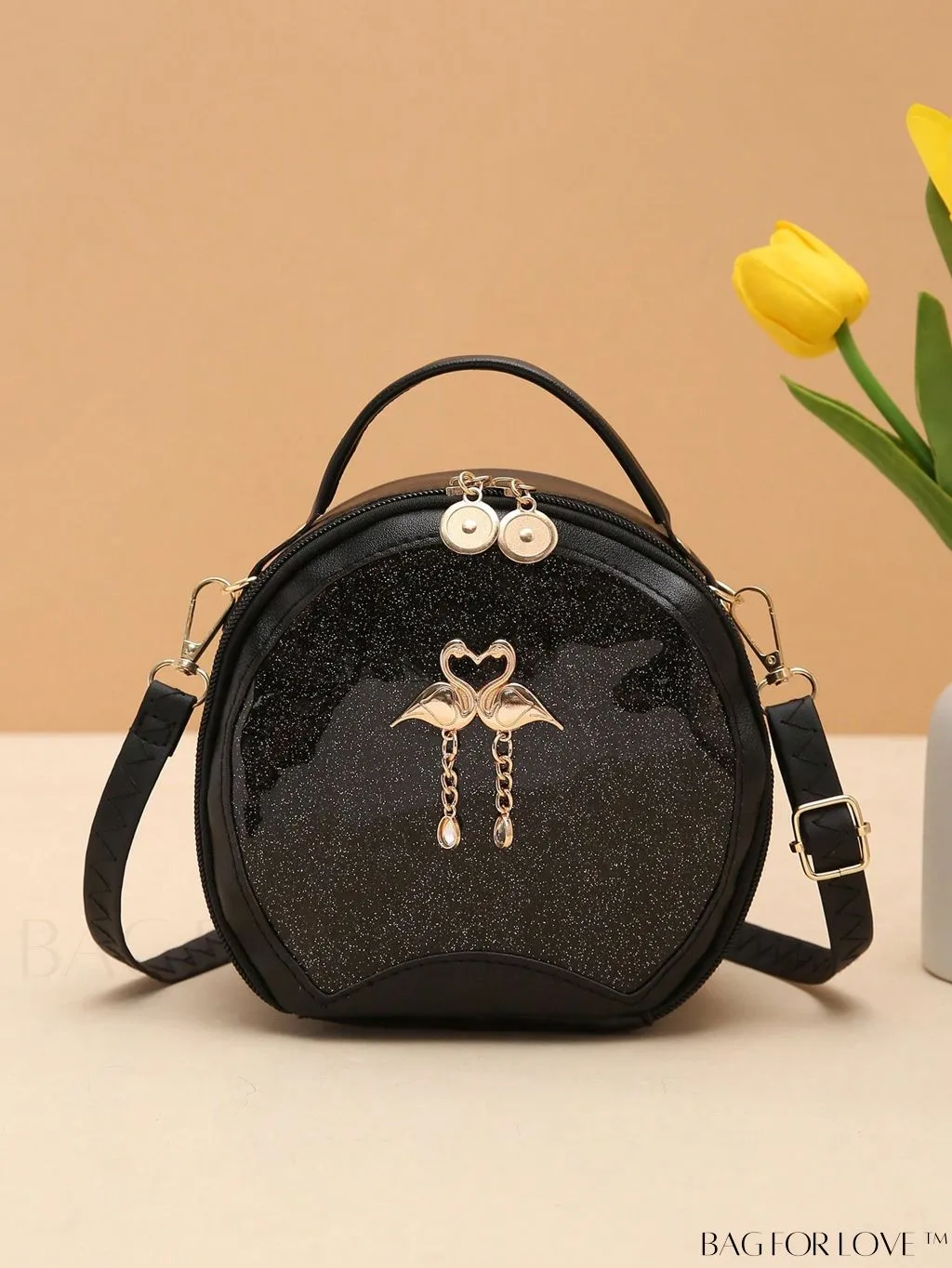 BagForLove - White Mini Quilted Circle Bag with Metal Chain Strap - Fashionably Chic