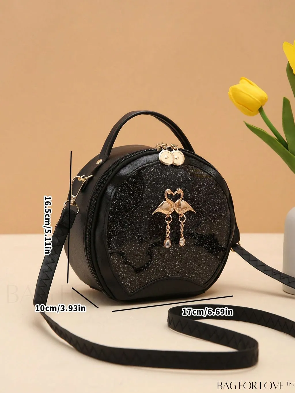 BagForLove - White Mini Quilted Circle Bag with Metal Chain Strap - Fashionably Chic