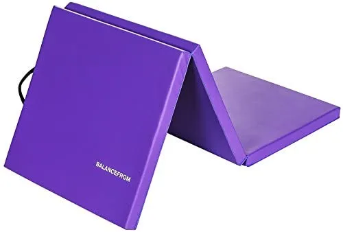 BalanceFrom 2" Thick Tri-Fold Folding Exercise Mat with Carrying Handles for MMA, Gymnastics and Home Gym Protective Flooring
