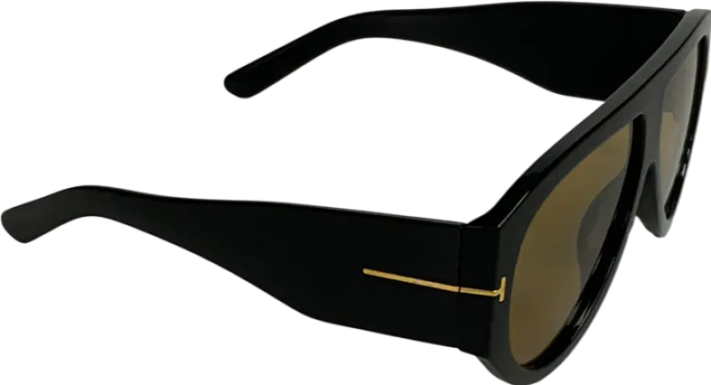 Black Retro Gold Detail Sunglasses One Size