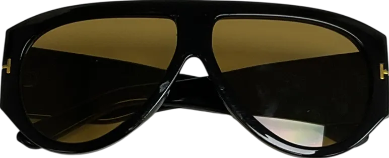 Black Retro Gold Detail Sunglasses One Size