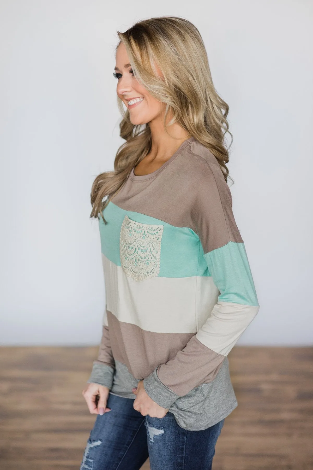Block Party Pocket Top ~ Mint