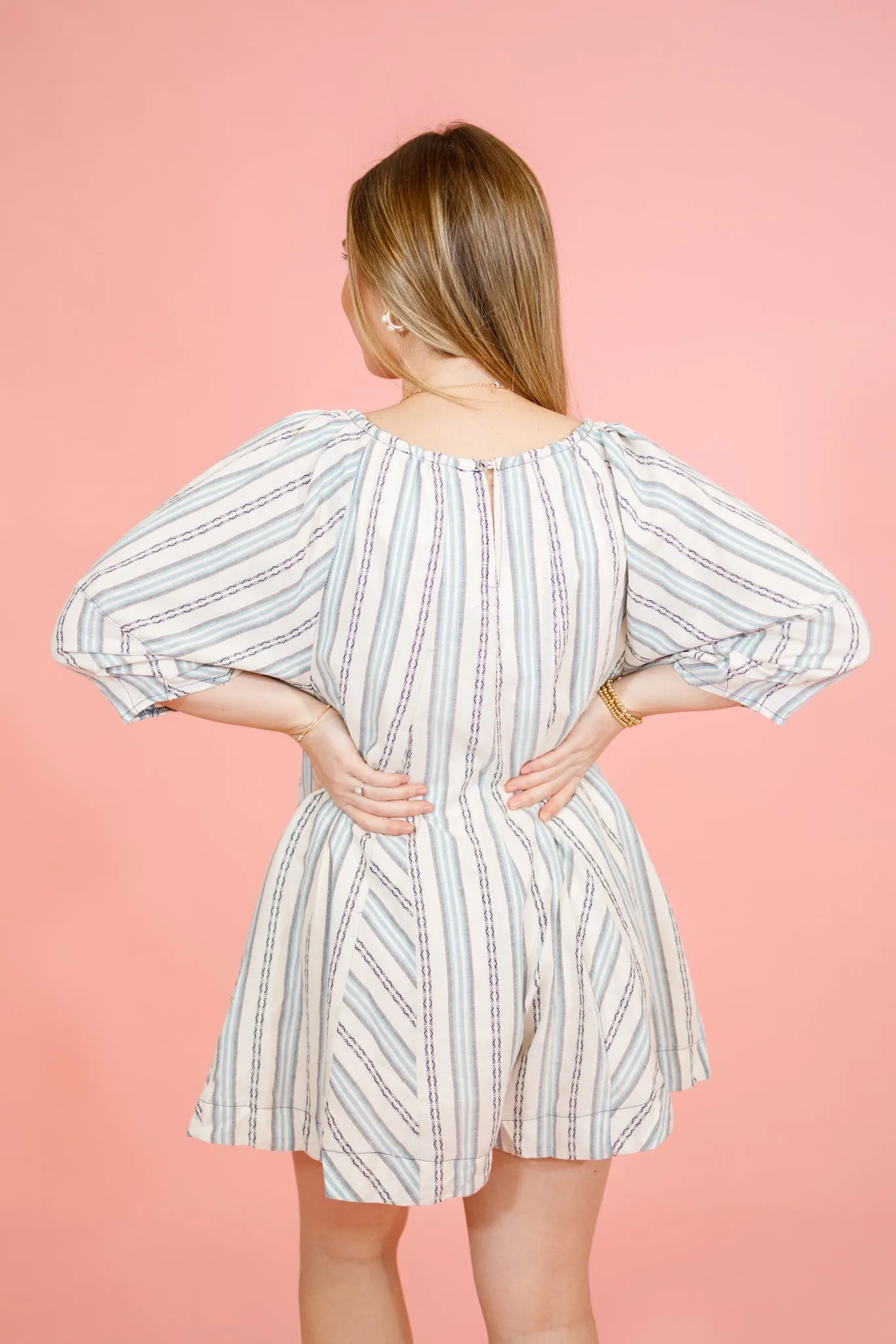 Blue Stripe Romper