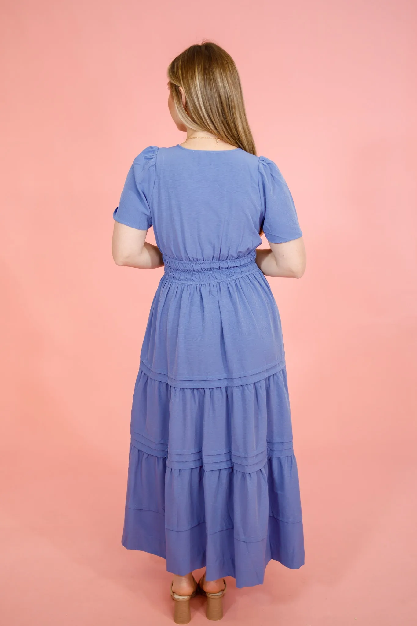Blue Tiered Maxi Dress