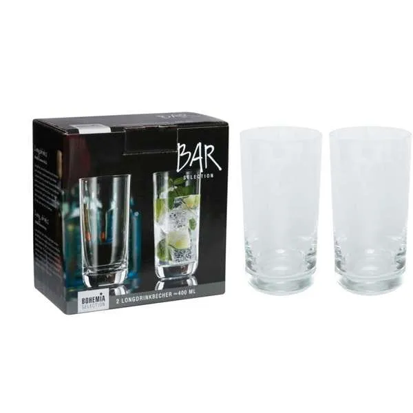 Bohemia Bar Retro 400 ml Long Drink Tumblers Set Of 2