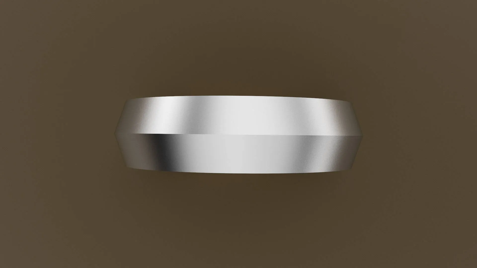 Brushed White Gold 6mm Knife Edge Wedding Band