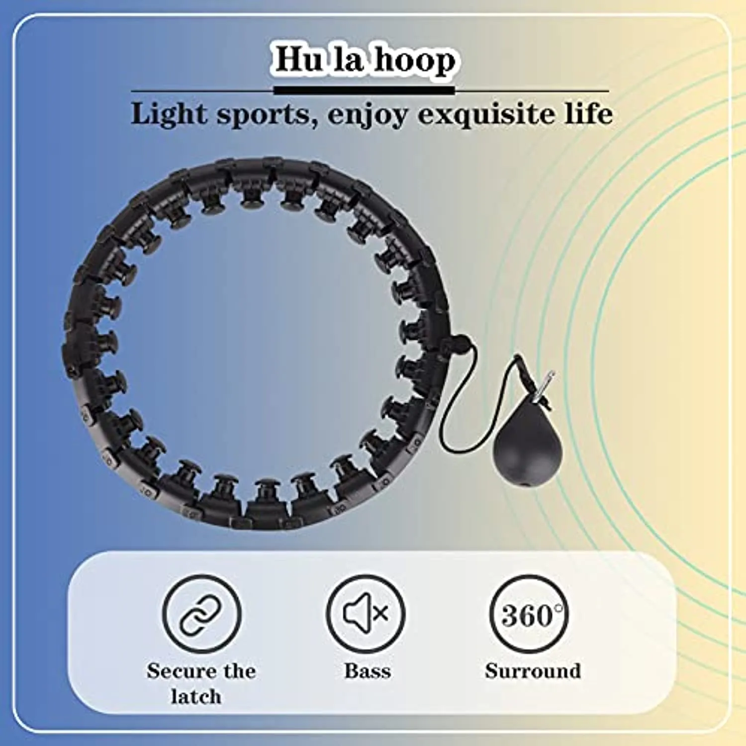 BSDJDWD Smart Weighted Hula Hoop for Adults Weight Loss,Fit Hoop with 24 Detachable Automatic Rotating Massage Balls,Weight-Adjustable Fitness Equipment Exercise Ring Suitable for Women, Man,Teenagers