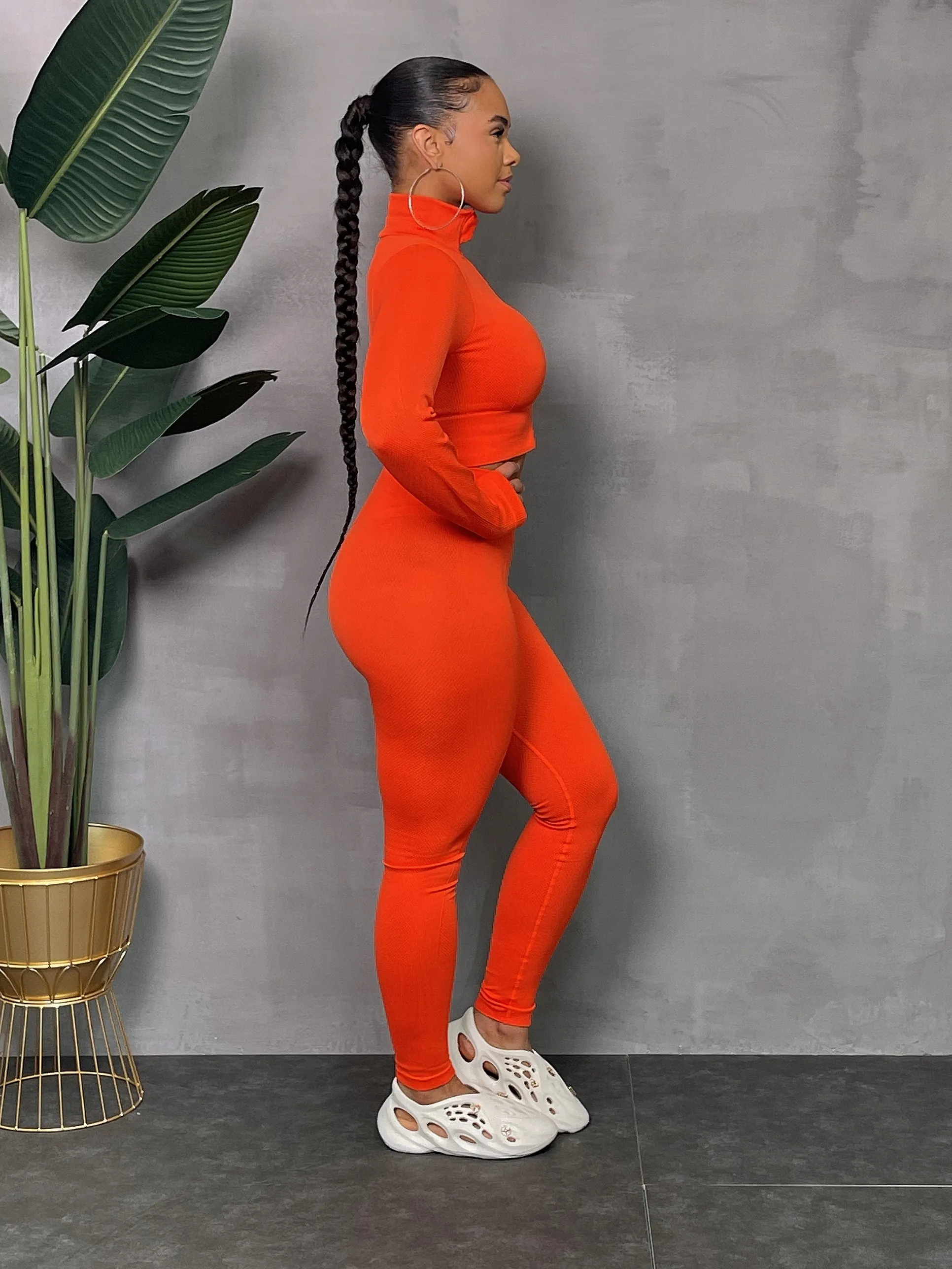 CARDI01P-Texture Crop Zip Jacket Set
