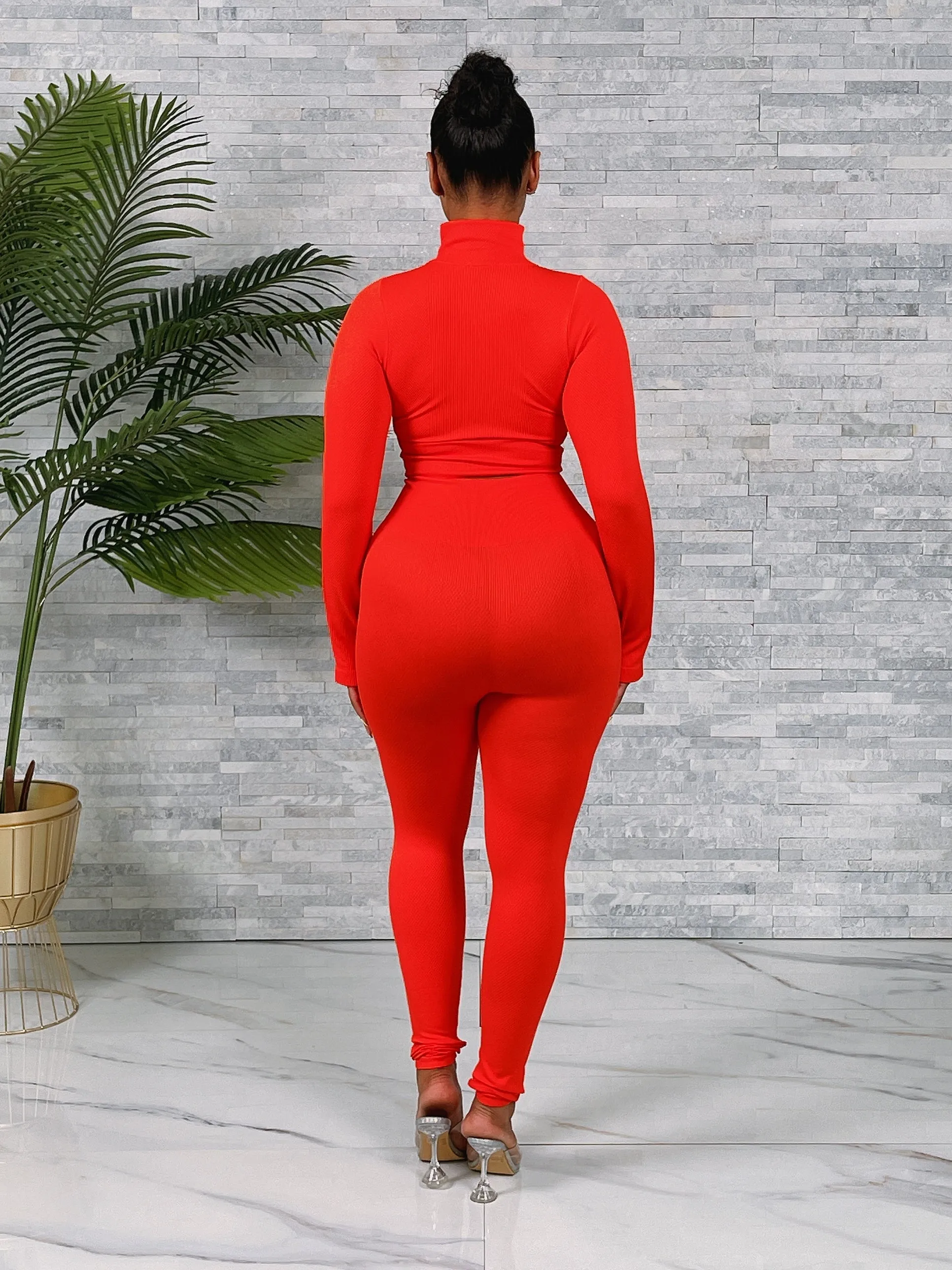 CARDI01P-Texture Crop Zip Jacket Set