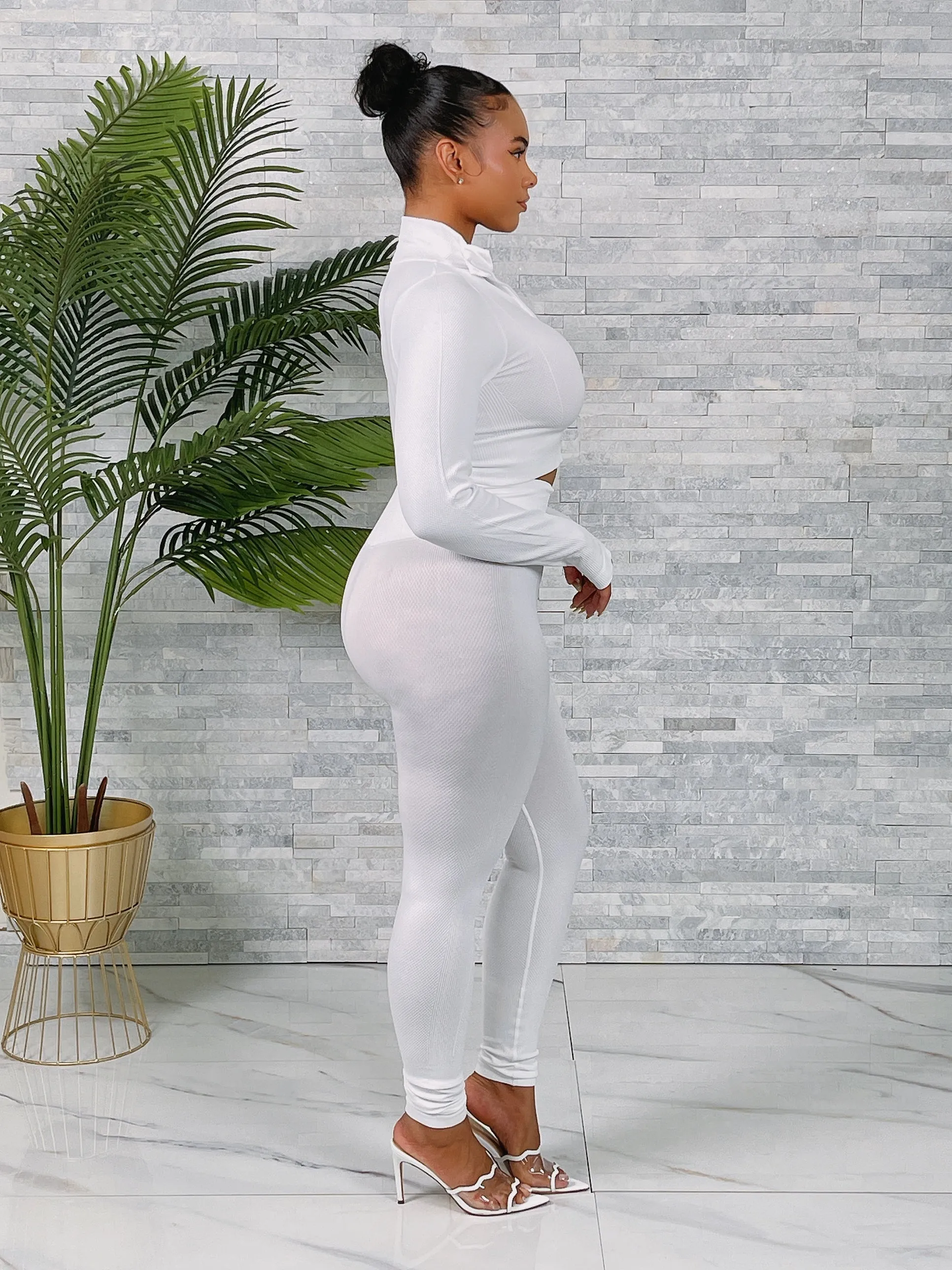 CARDI01P-Texture Crop Zip Jacket Set