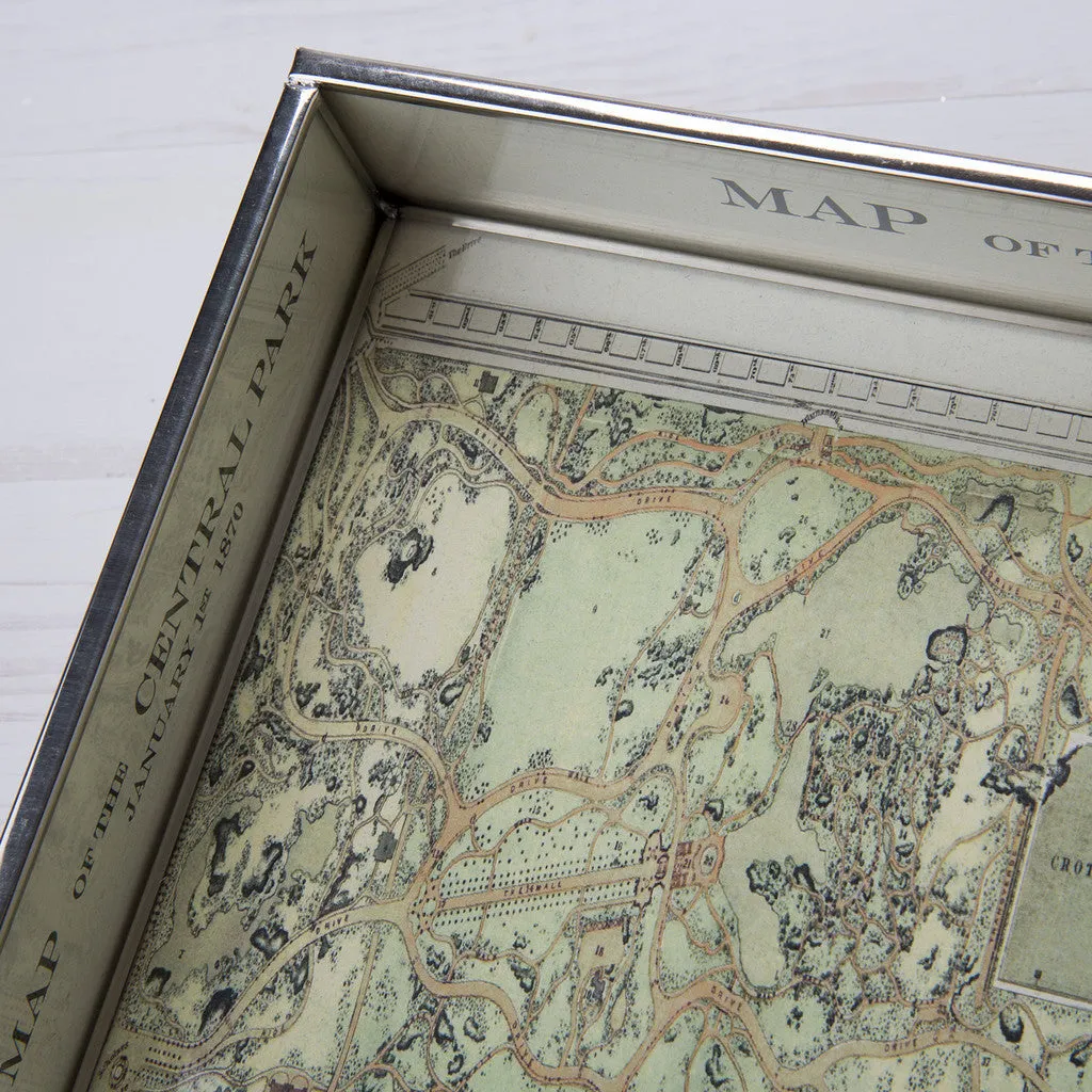 Central Park Map Glass Tray