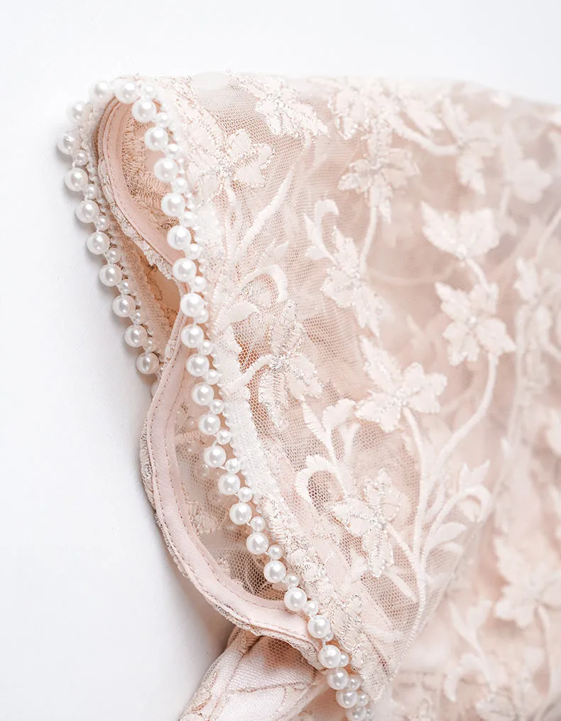 Champagne Lace Qipao Cheongsam
