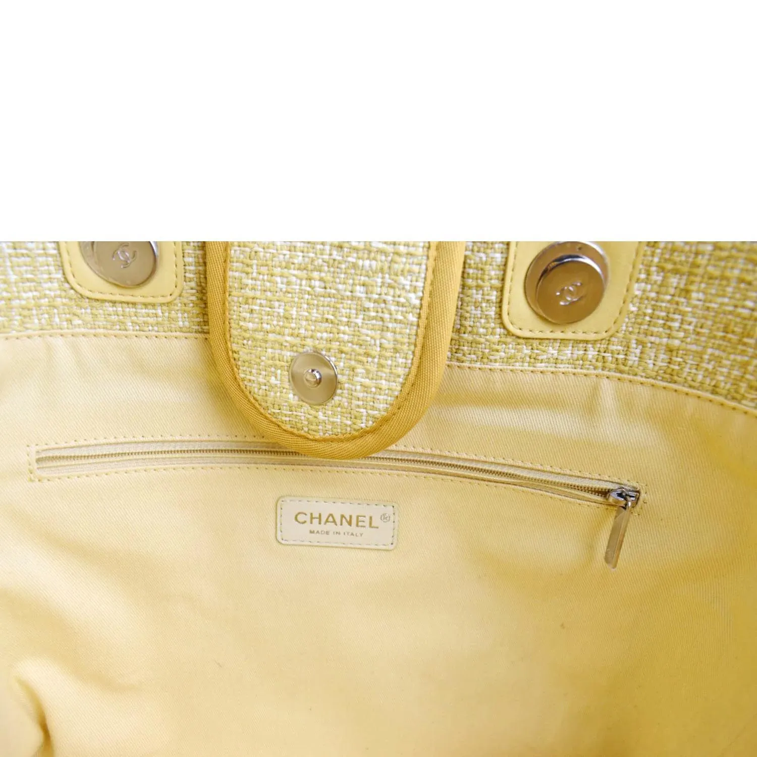 CHANEL Deauville Tweed Canvas Shopping Tote Bag Gold - 10% OFF