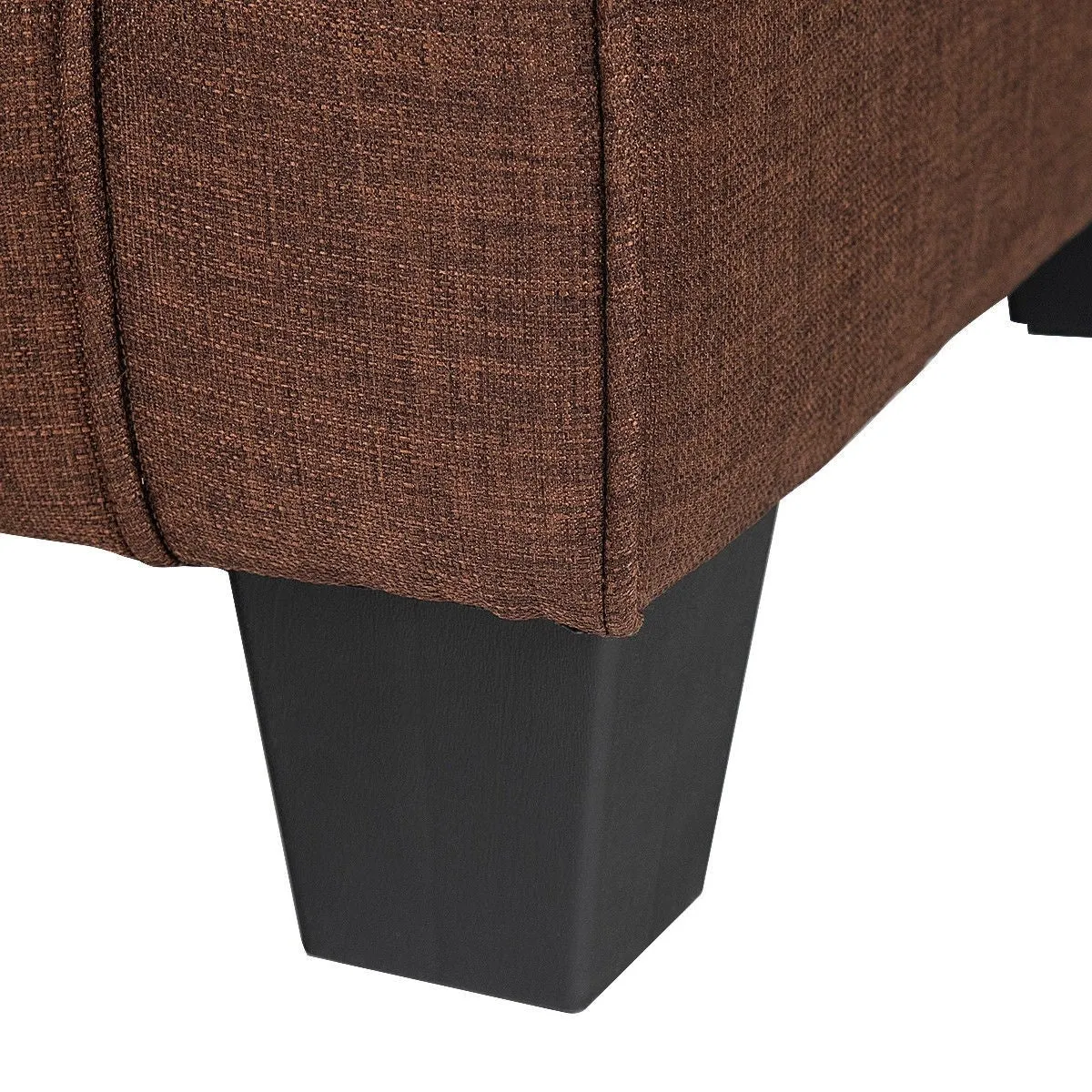 Classic Brown Fabric Loveseat Sofa with Armrests