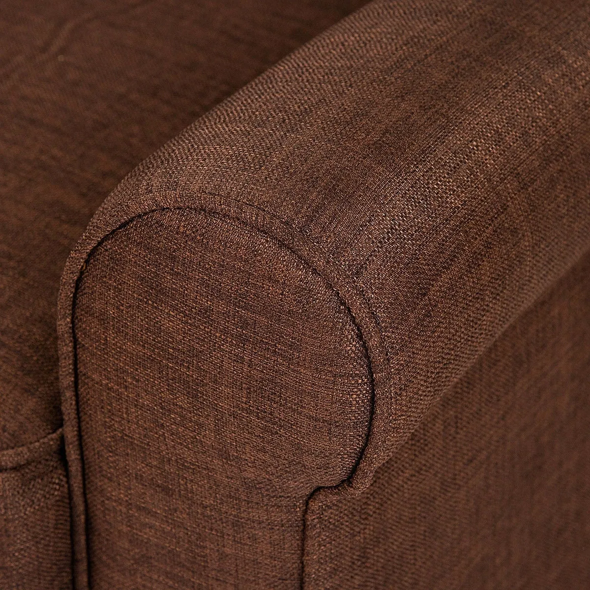 Classic Brown Fabric Loveseat Sofa with Armrests