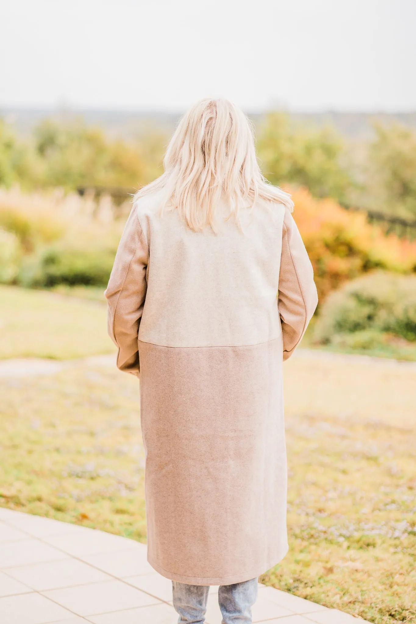 Color Block Long Coat
