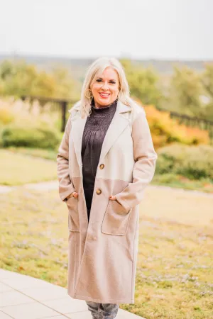 Color Block Long Coat