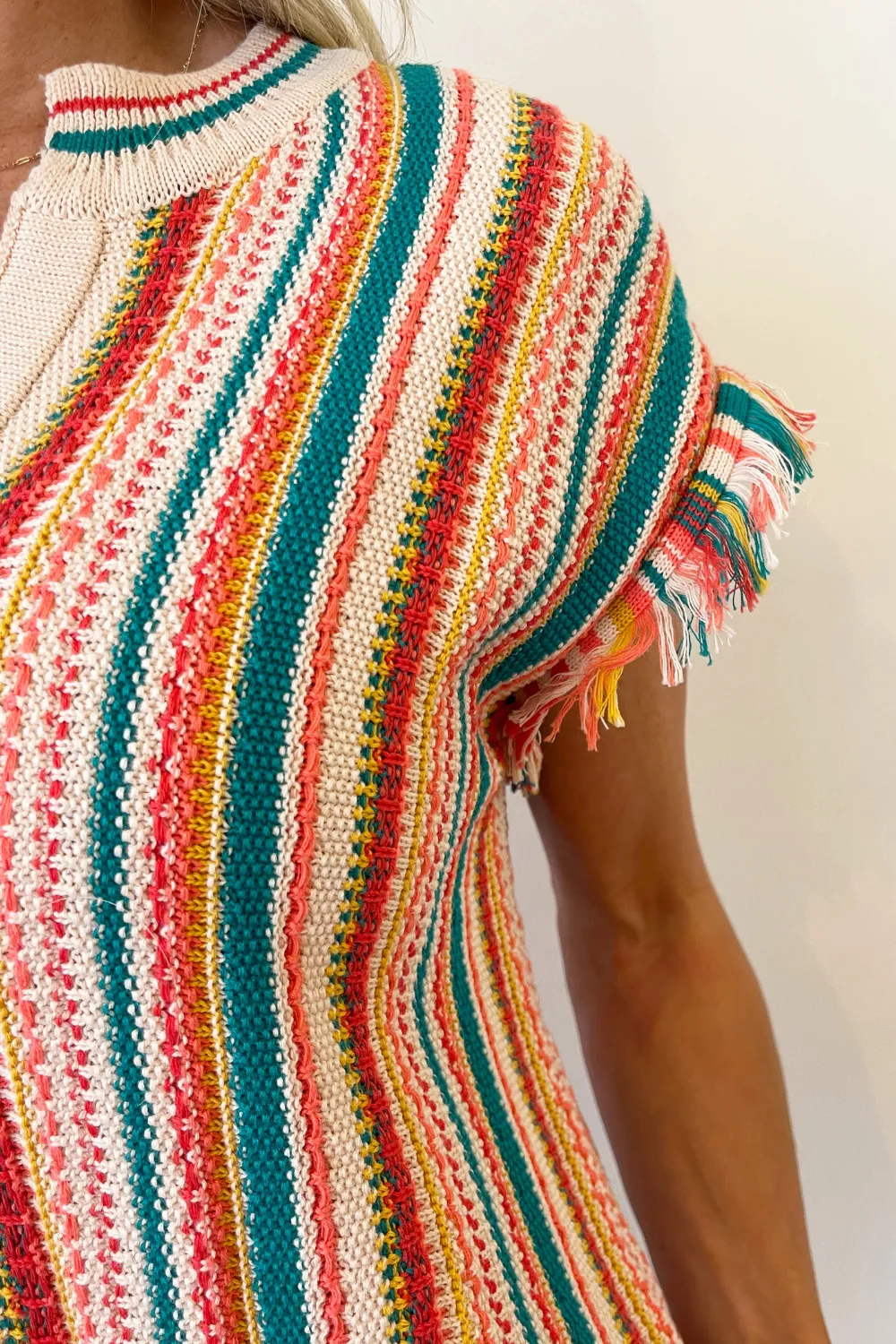 Color Block V-Neck Sweater