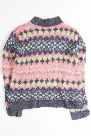 Color block vintage knitted sweater