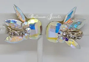 Crystal graphic center with small spray earrings