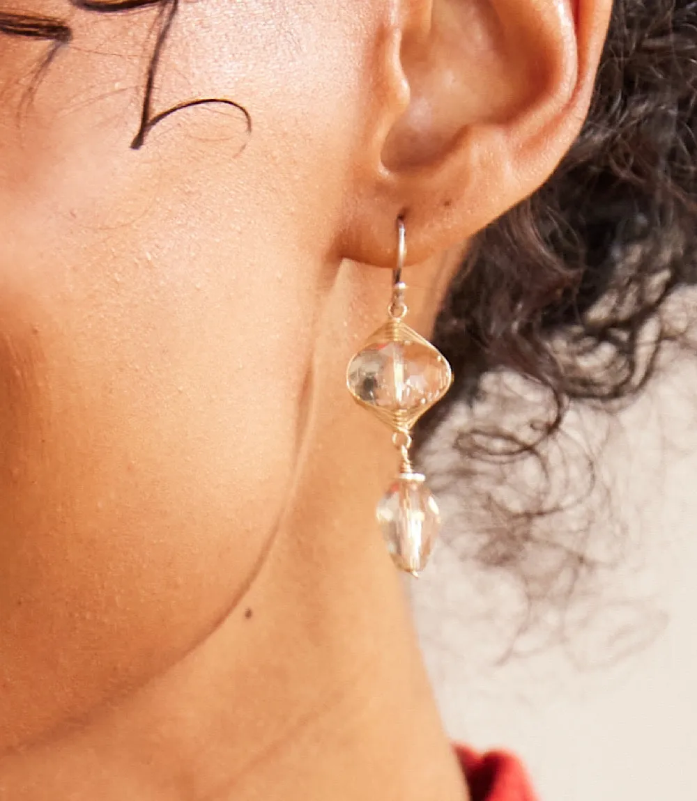 Crystal Quartz Dangle Earrings