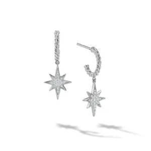 David Yurman Cable Collectibles Removable NorthStar Closed Hoop Earrings with Diamonds
