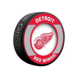 Detroit Red Wings Inglasco NHL Retro Logo Hockey Puck