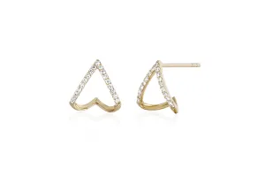 Diamond Chevron Huggie Earrings