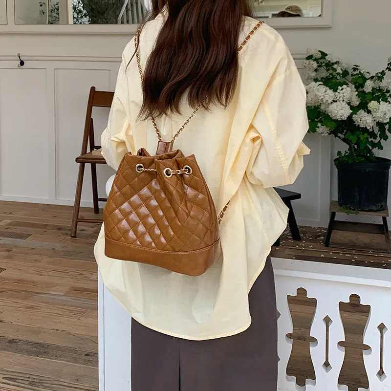 Elegant Rhombus Chain Drawstring Bundle Classic Backpacks