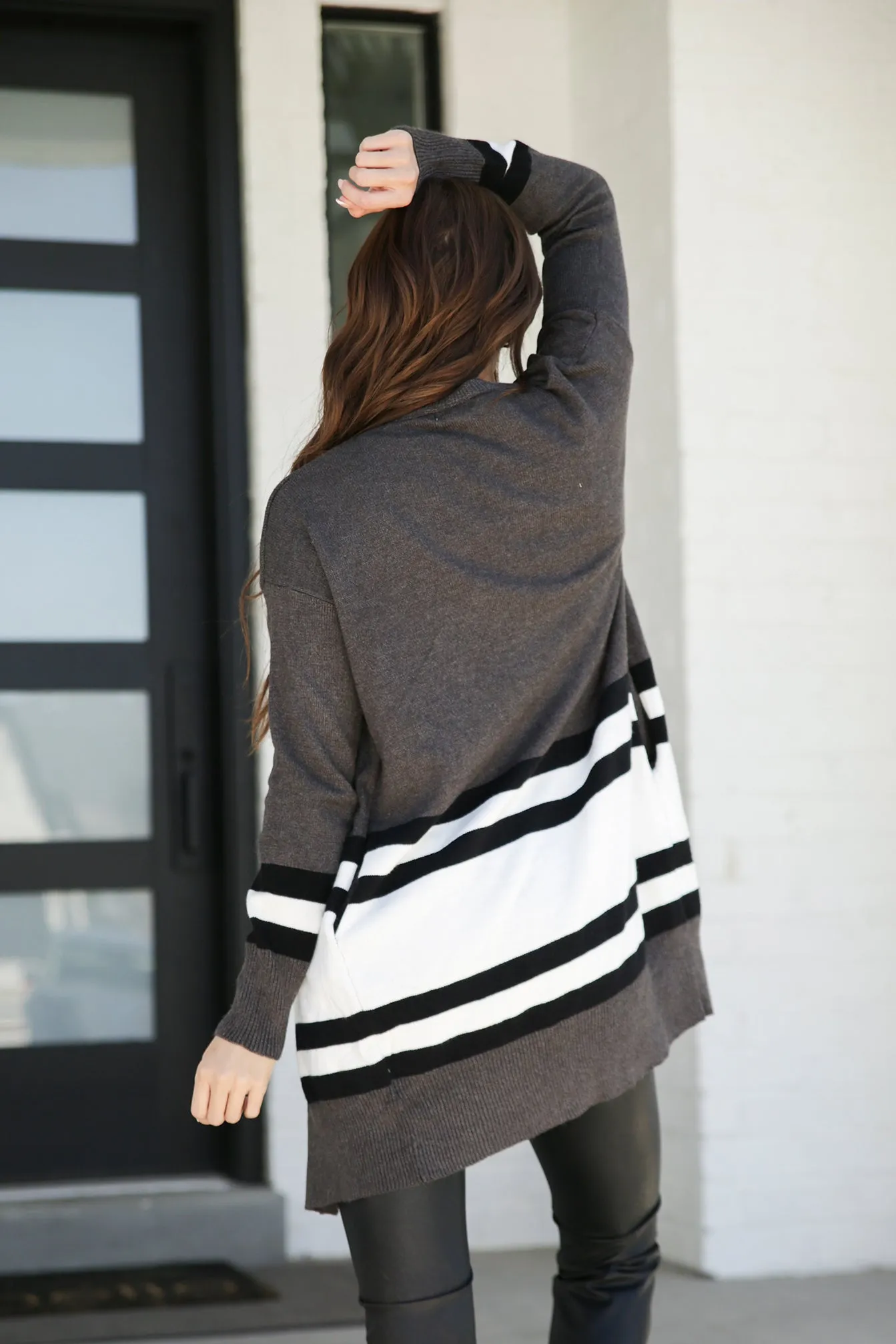 Ellie Long Color Block Cardigan
