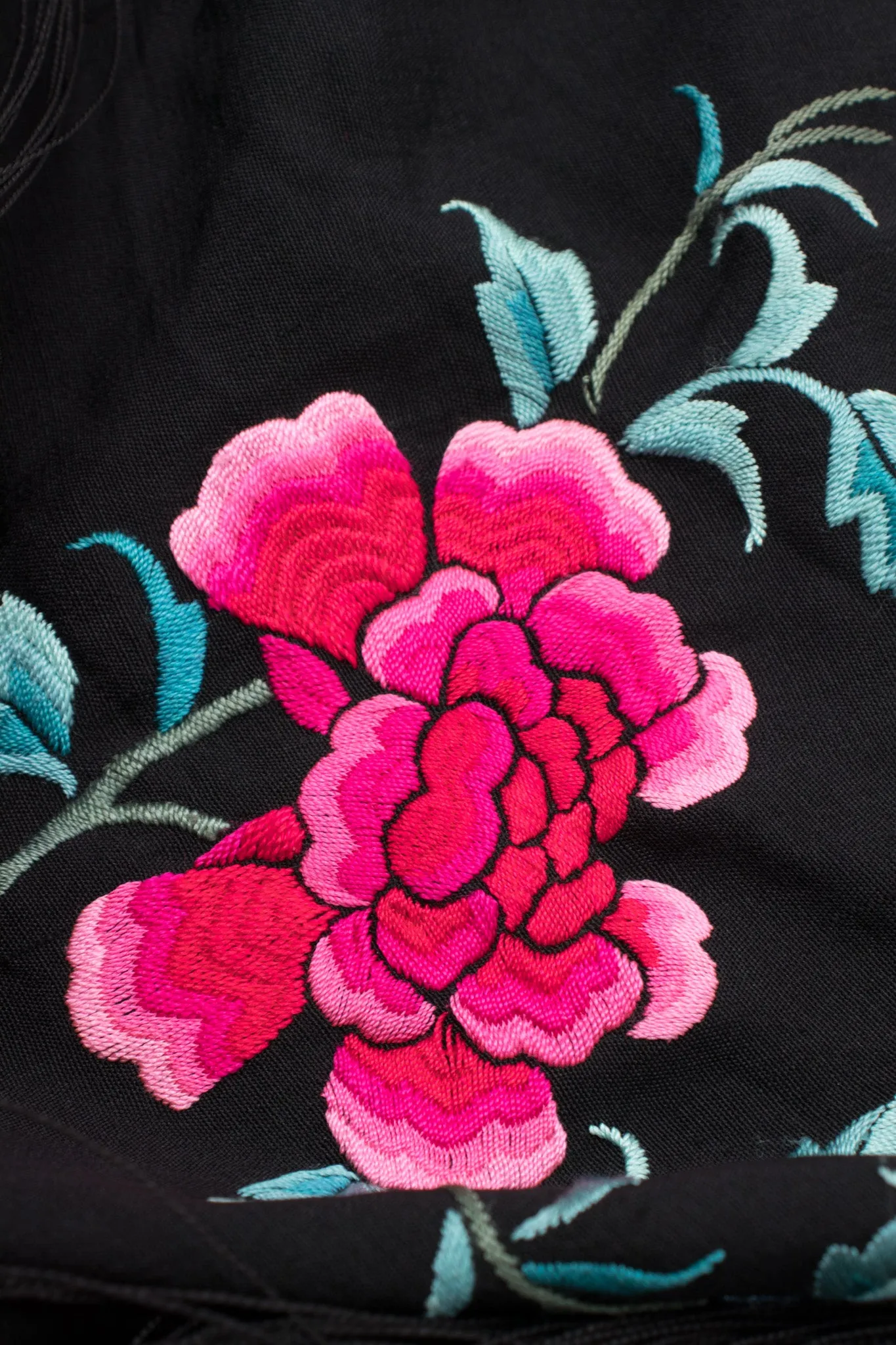 Embroidered Floral Piano Shawl