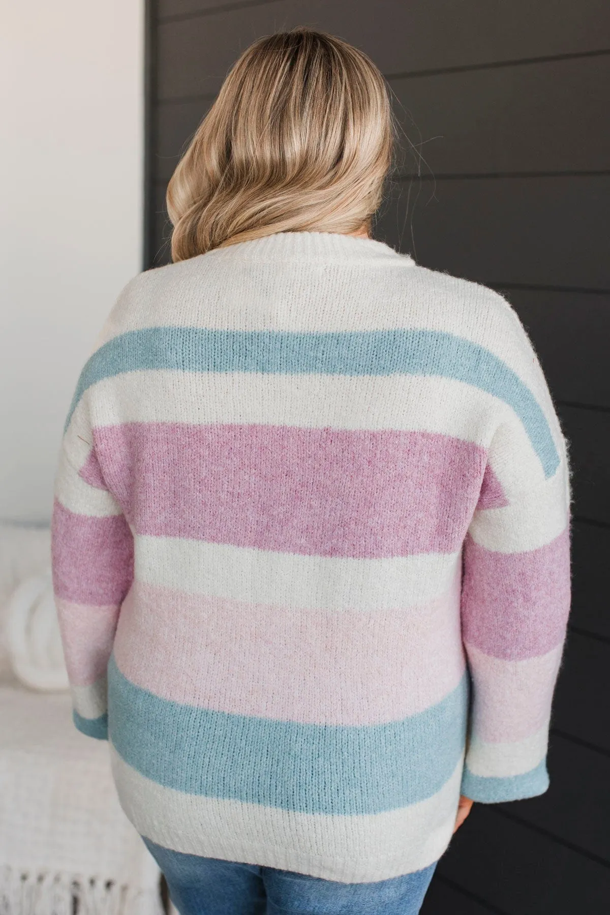 Feeling Cuddly Color Block Sweater- Ivory