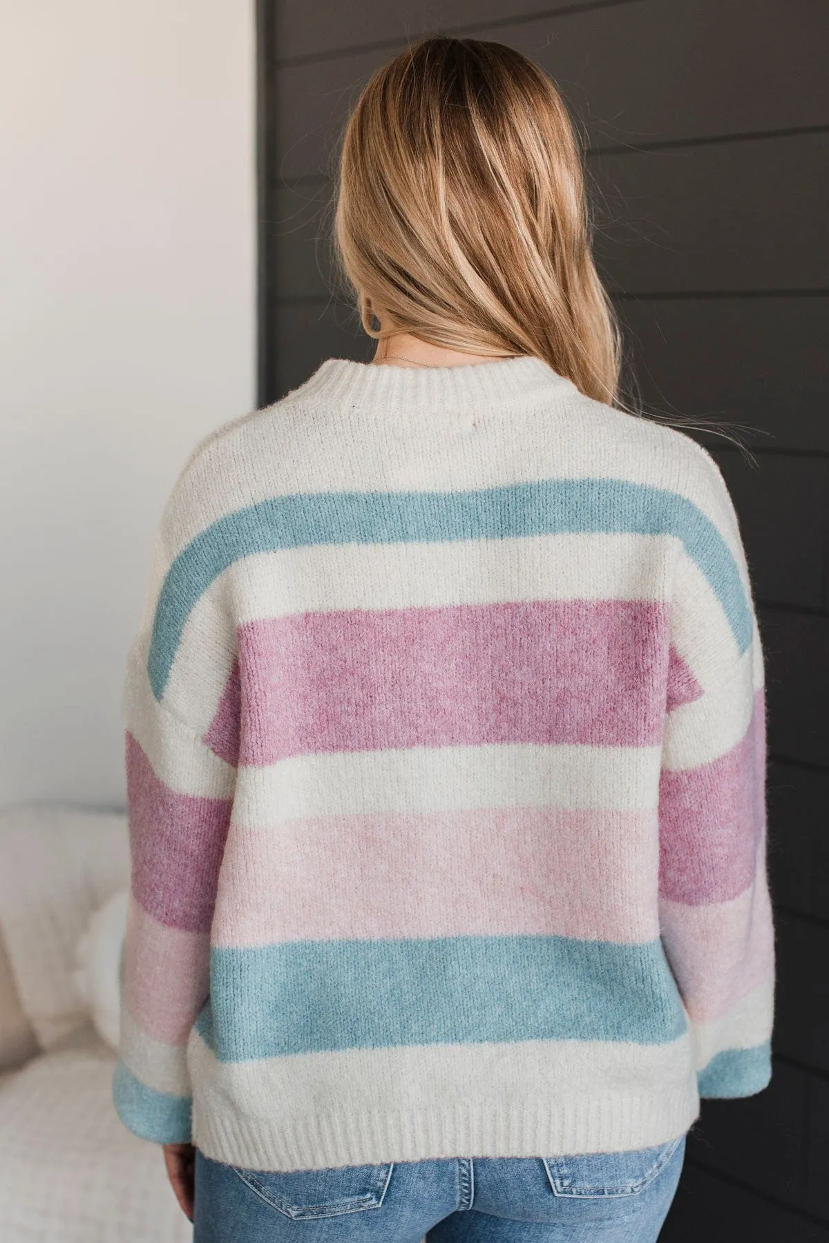 Feeling Cuddly Color Block Sweater- Ivory