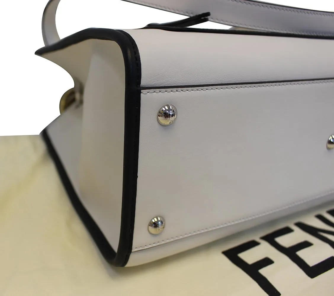 FENDI White Leather Runway Tote Bag - Sale