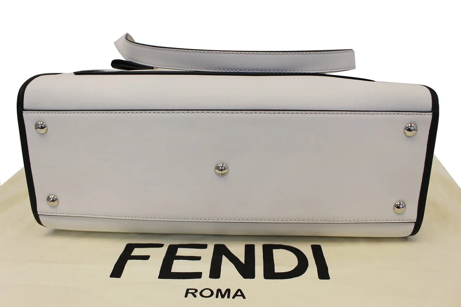 FENDI White Leather Runway Tote Bag - Sale