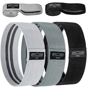 FITLUV Fabric Booty Bands for Thigh, Hip, Butt and Leg Workouts. Set of 5 Non Slip Cloth Exercise Resistance Bands. Best Home Gym Workout for Glutes. Portable Fitness Travel Accessories and Equipment.