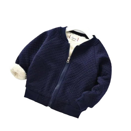 Fluffy Bomber Jacket | Navy