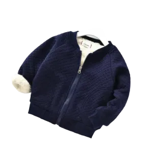 Fluffy Bomber Jacket | Navy