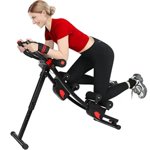 GIKPAL Ab Machine Ab Workout Equipment for Home Gym Foldable Core & Abdominal Trainer Women Exercise Fitness Equipment with LCD Display, 440lbs Weight Capacity
