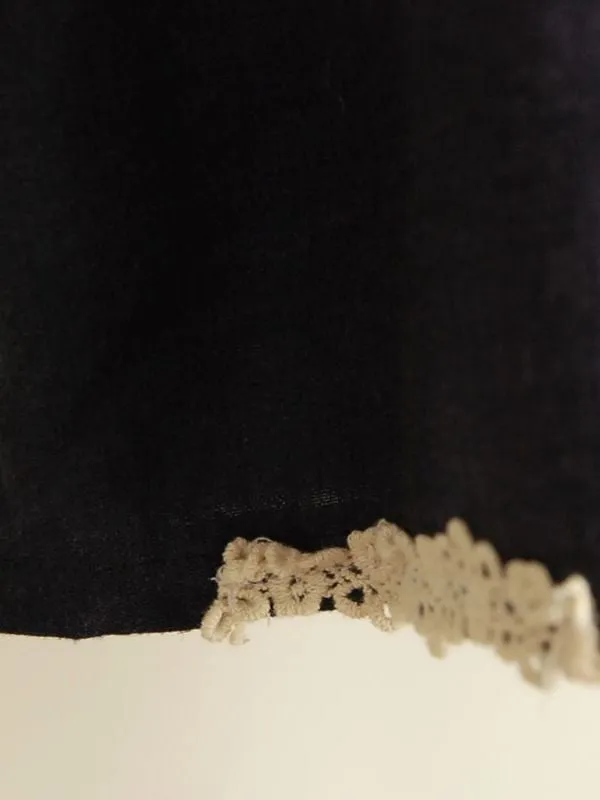 grey color block linen pullover