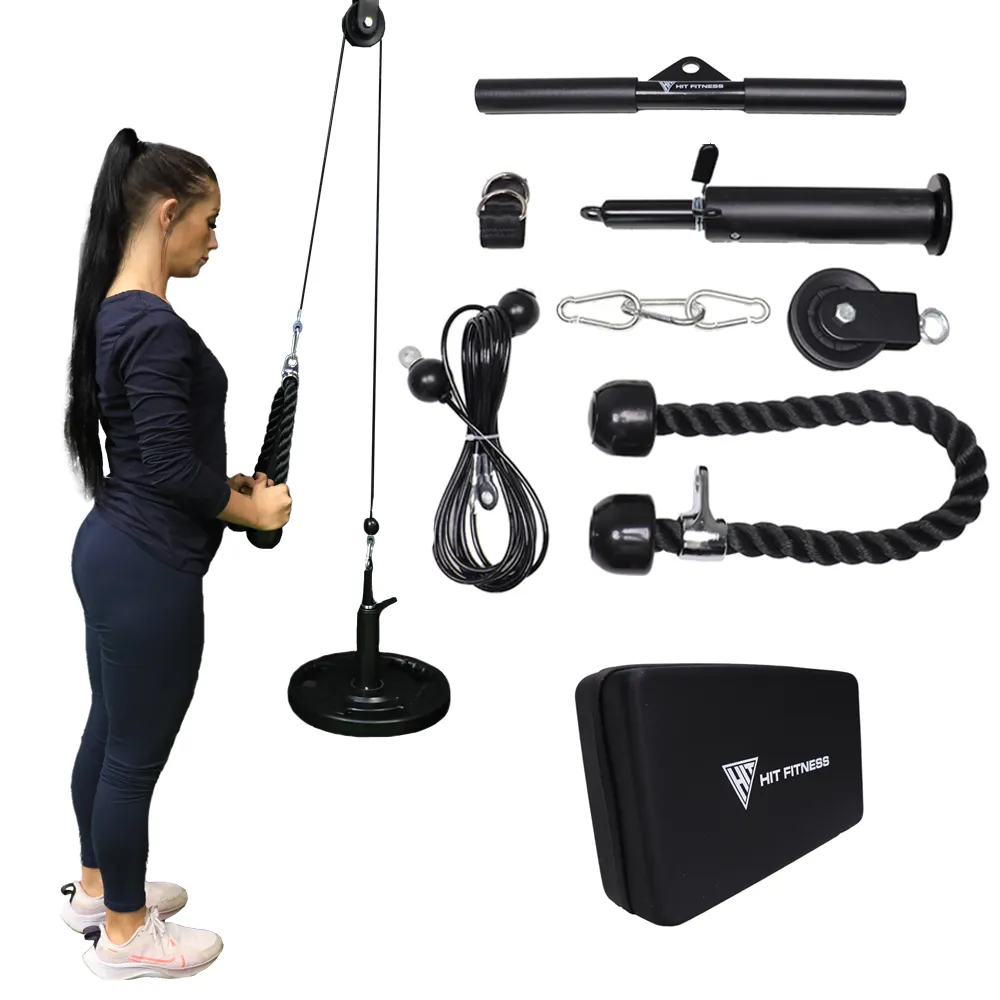 Hit Fitness Commercial Half Rack with Cable Pulley System