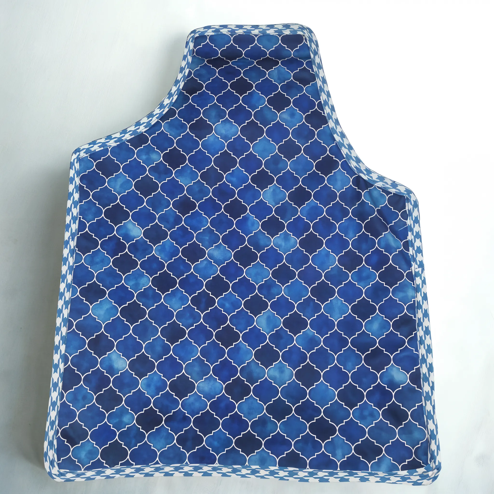 INDIGO MOSAIC PRINT BLOUSE COVER