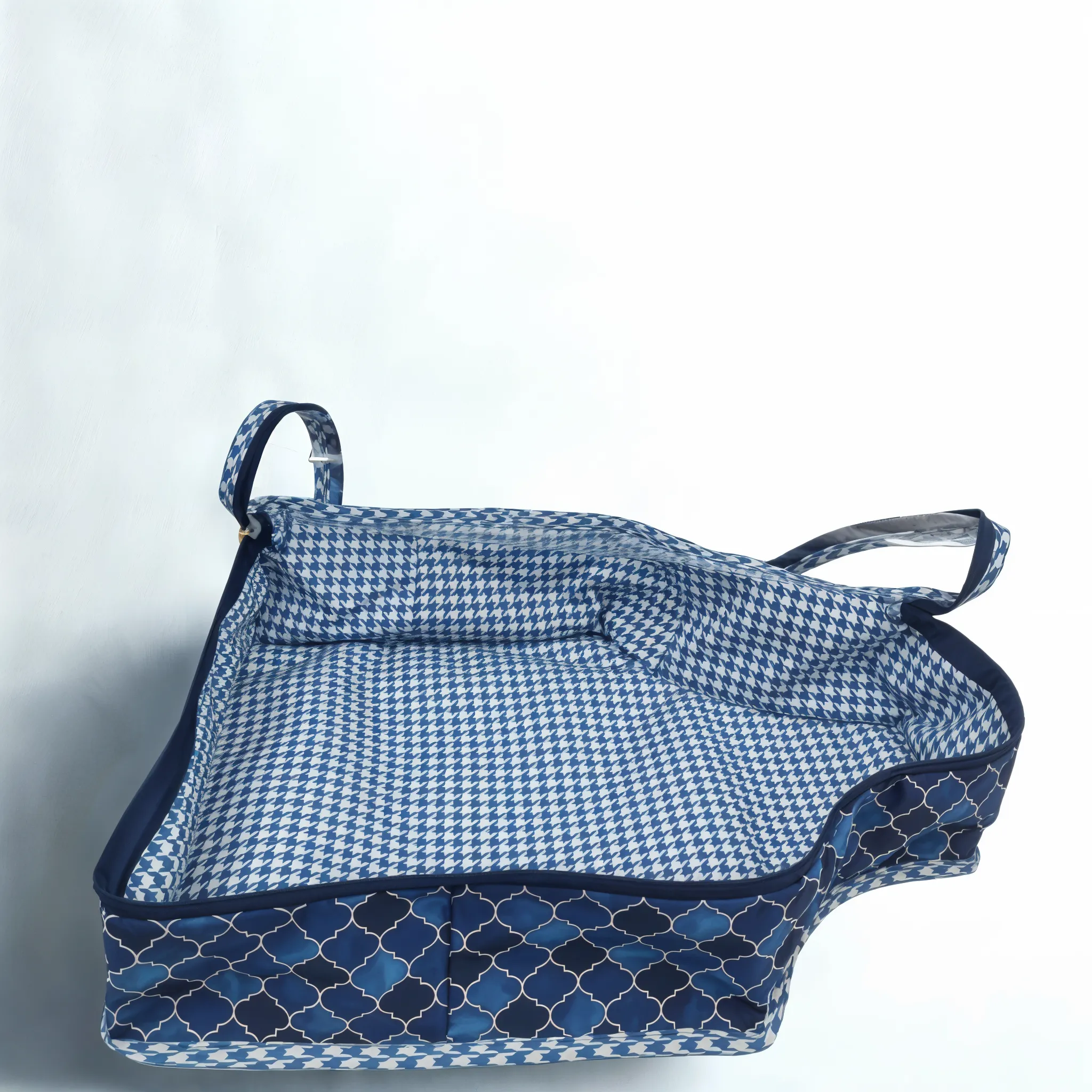 INDIGO MOSAIC PRINT BLOUSE COVER